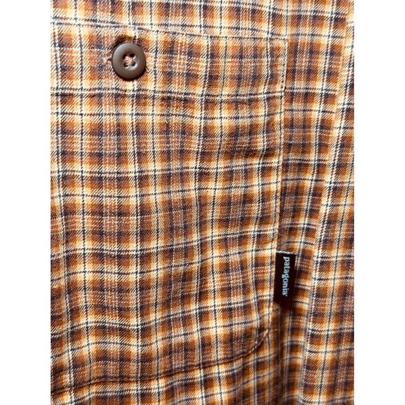 Patagonia Organic Cotton Brown Plaid Shirt Mens XL Button Up Long Sleeve - Picture 6 of 8